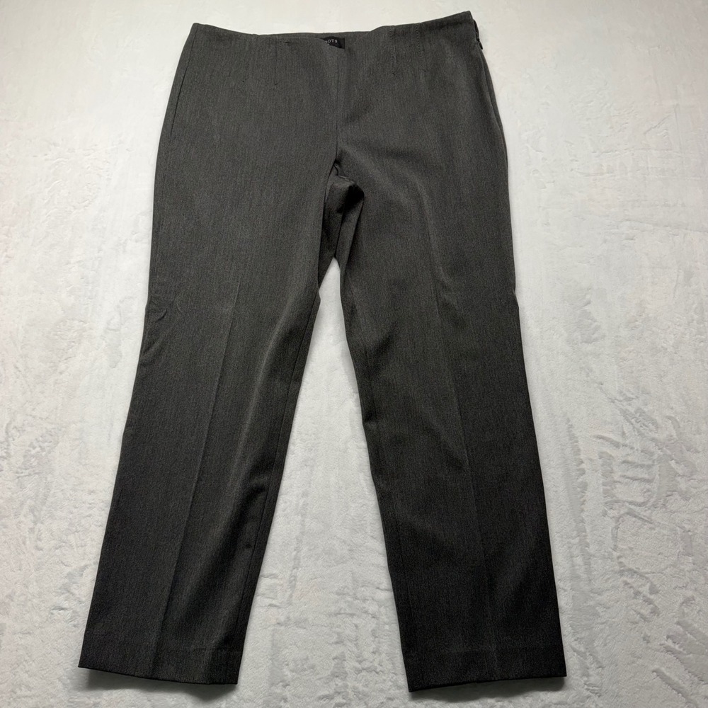 Talbots Dress Pants Side Zip 14P Charcoal Grey Womens Office Professional Slim
